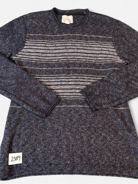 Bixby Men's Navy Striped Crewneck Sweater